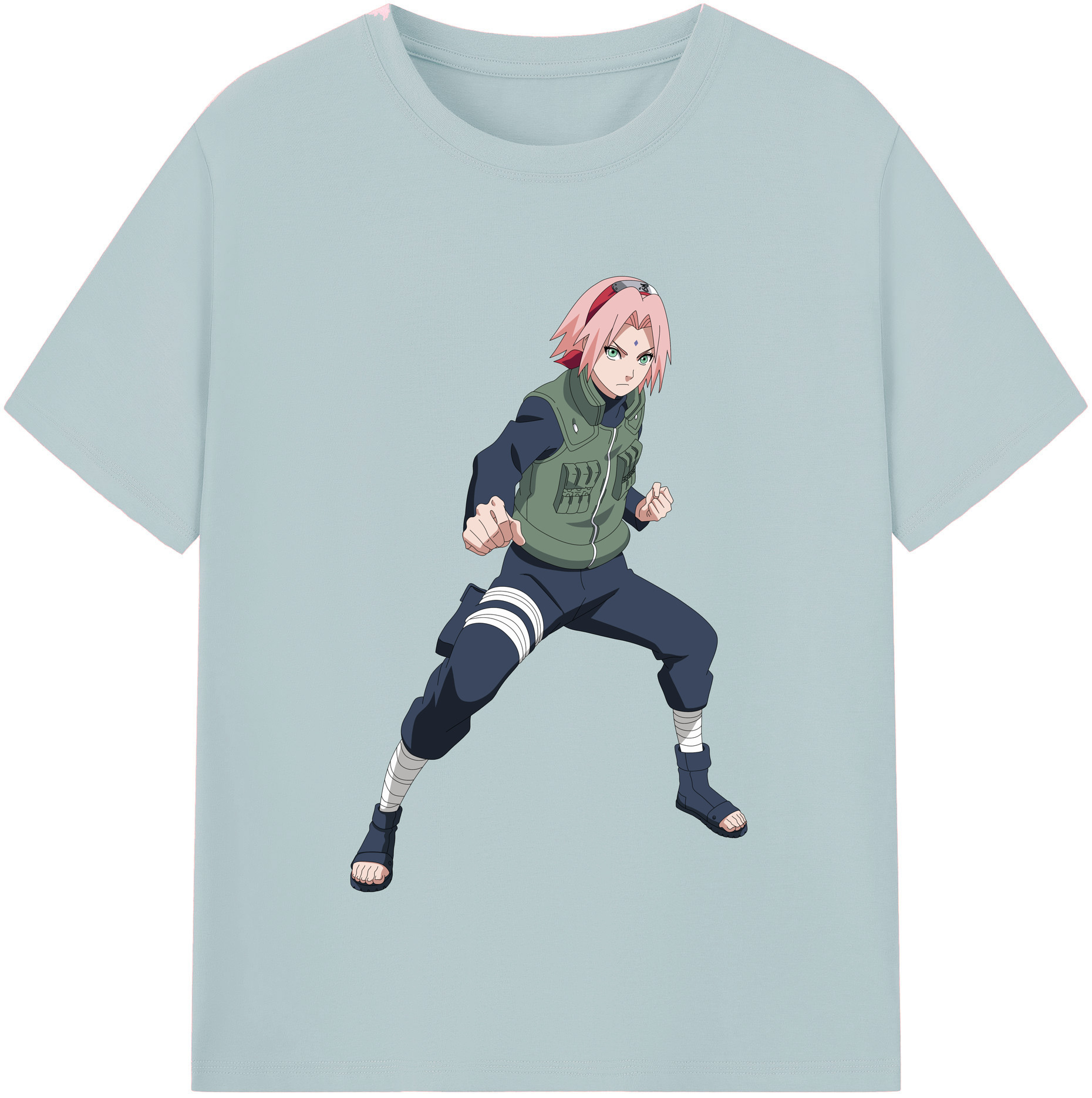 （画像用） NARUTO -ナルト- 春野サクラ Haruno Sakura 綿100％半袖Tシャツ（フロントプリント）